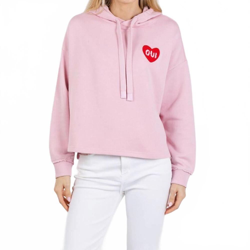 NEW OUI heart sweatshirt in bleached mauve